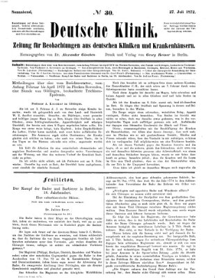 Deutsche Klinik Samstag 27. Juli 1872