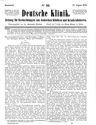 Deutsche Klinik Samstag 17. August 1872