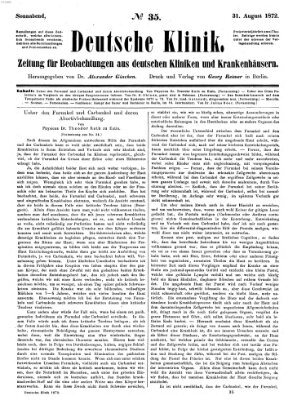 Deutsche Klinik Samstag 31. August 1872