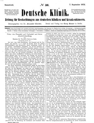 Deutsche Klinik Samstag 7. September 1872