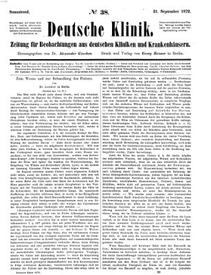 Deutsche Klinik Samstag 21. September 1872