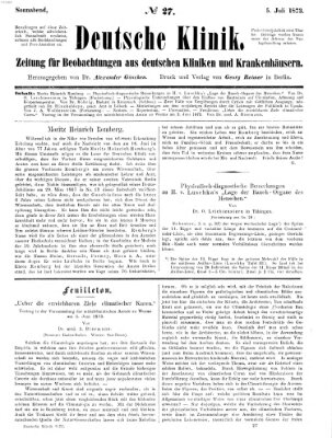 Deutsche Klinik Samstag 5. Juli 1873