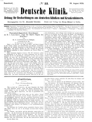 Deutsche Klinik Samstag 16. August 1873