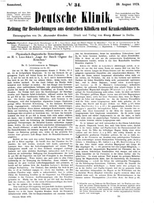 Deutsche Klinik Samstag 23. August 1873