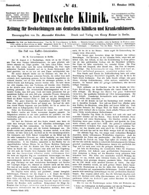 Deutsche Klinik Samstag 11. Oktober 1873