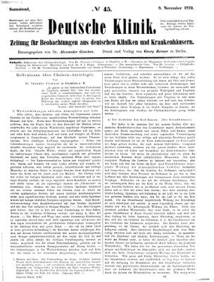 Deutsche Klinik Samstag 8. November 1873