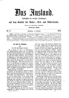 Das Ausland Montag 26. Februar 1872