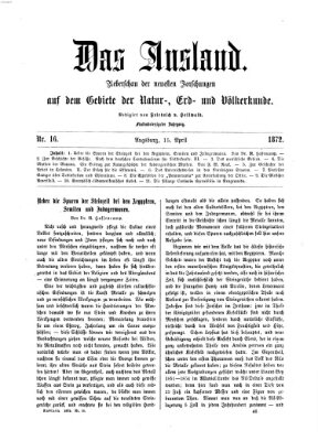 Das Ausland Montag 15. April 1872