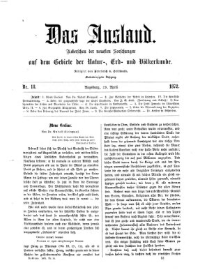 Das Ausland Montag 29. April 1872