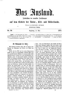 Das Ausland Montag 13. Mai 1872