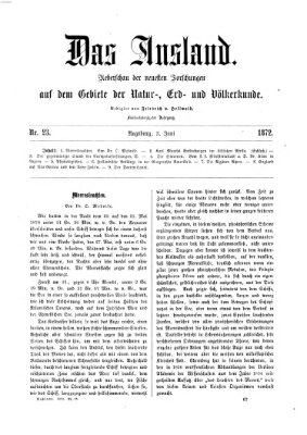 Das Ausland Montag 3. Juni 1872