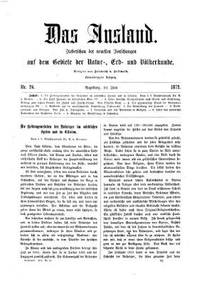 Das Ausland Montag 10. Juni 1872