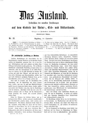 Das Ausland Montag 16. September 1872