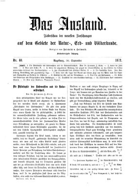 Das Ausland Montag 30. September 1872