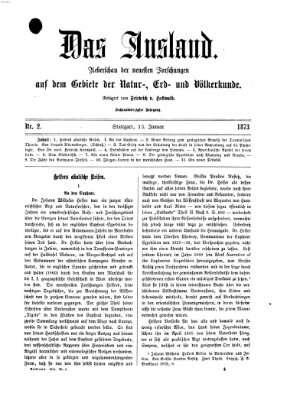 Das Ausland Montag 13. Januar 1873