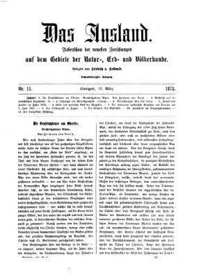 Das Ausland Montag 17. März 1873