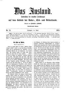 Das Ausland Montag 14. April 1873