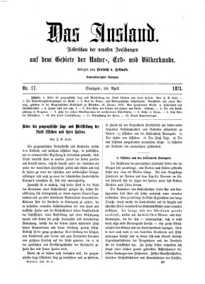 Das Ausland Montag 28. April 1873