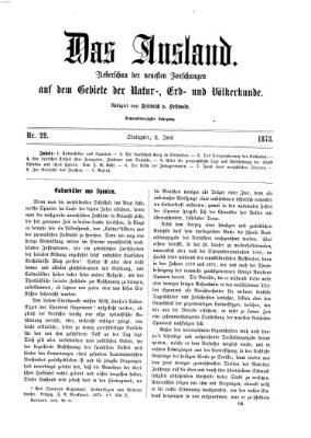 Das Ausland Montag 2. Juni 1873