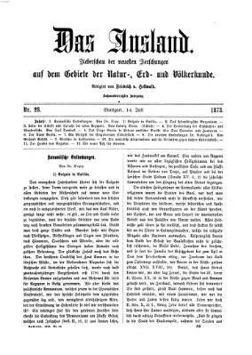 Das Ausland Montag 14. Juli 1873