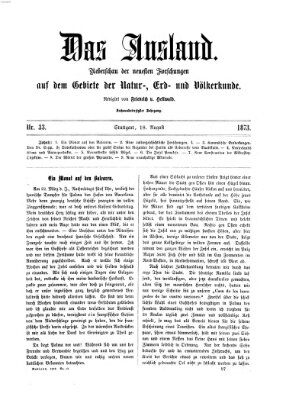 Das Ausland Montag 18. August 1873