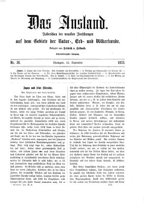 Das Ausland Montag 22. September 1873