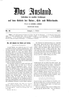 Das Ausland Montag 6. Oktober 1873