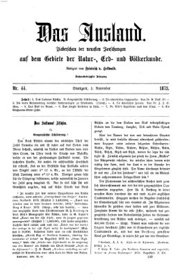 Das Ausland Montag 3. November 1873