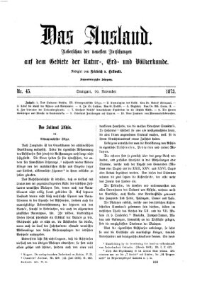 Das Ausland Montag 10. November 1873