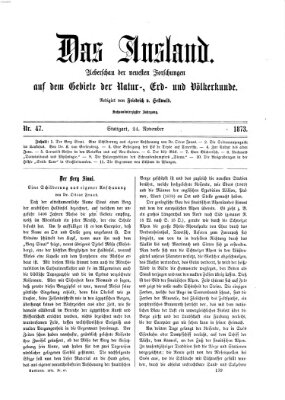 Das Ausland Montag 24. November 1873