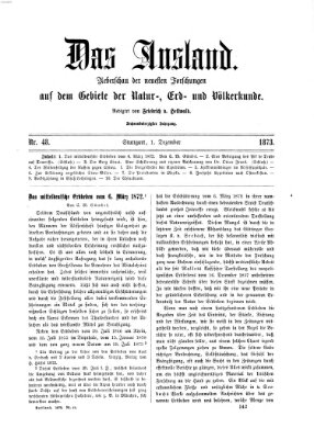 Das Ausland Montag 1. Dezember 1873