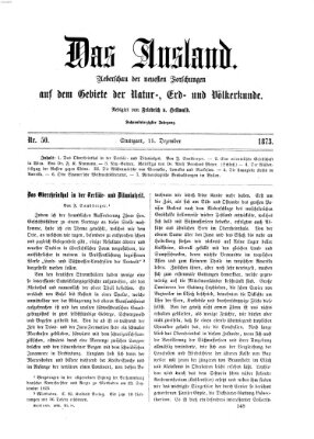 Das Ausland Montag 15. Dezember 1873