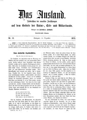 Das Ausland Montag 22. Dezember 1873