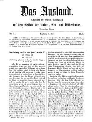 Das Ausland Montag 5. Juni 1871