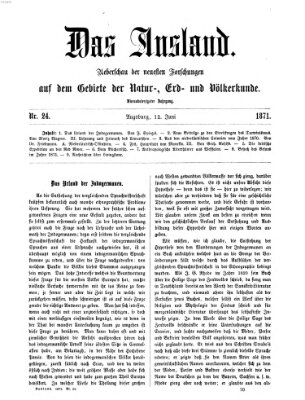 Das Ausland Montag 12. Juni 1871