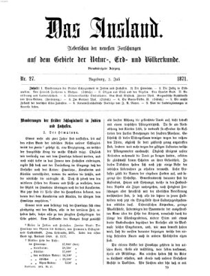 Das Ausland Montag 3. Juli 1871