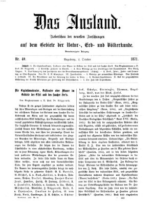 Das Ausland Montag 2. Oktober 1871