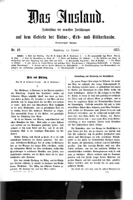 Das Ausland Montag 16. Oktober 1871