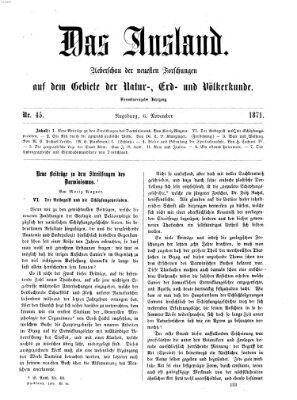 Das Ausland Montag 6. November 1871