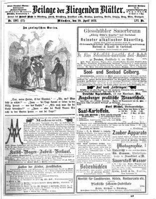 Fliegende Blätter Samstag 20. April 1872