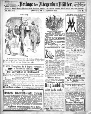 Fliegende Blätter Samstag 14. September 1872