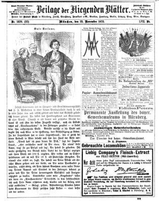 Fliegende Blätter Samstag 23. November 1872