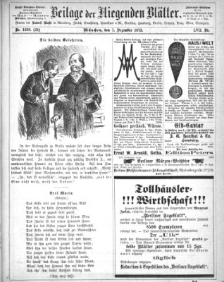 Fliegende Blätter Samstag 7. Dezember 1872