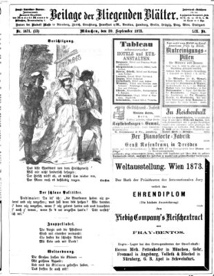 Fliegende Blätter Samstag 20. September 1873