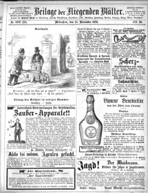 Fliegende Blätter Samstag 15. November 1873