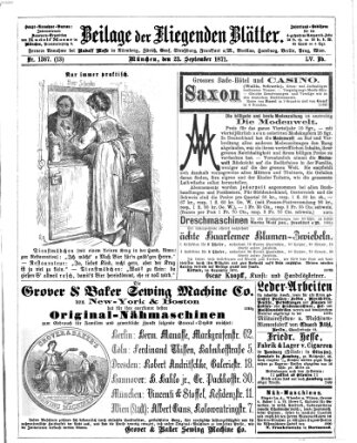 Fliegende Blätter Samstag 23. September 1871