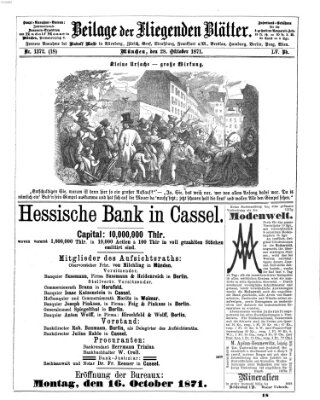 Fliegende Blätter Samstag 28. Oktober 1871