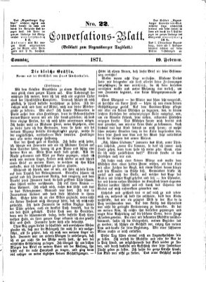 Regensburger Conversations-Blatt (Regensburger Tagblatt) Sonntag 19. Februar 1871