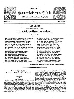 Regensburger Conversations-Blatt (Regensburger Tagblatt) Sonntag 16. April 1871