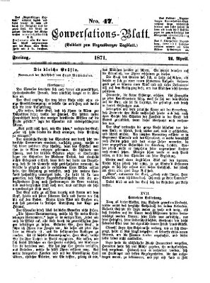 Regensburger Conversations-Blatt (Regensburger Tagblatt) Freitag 21. April 1871